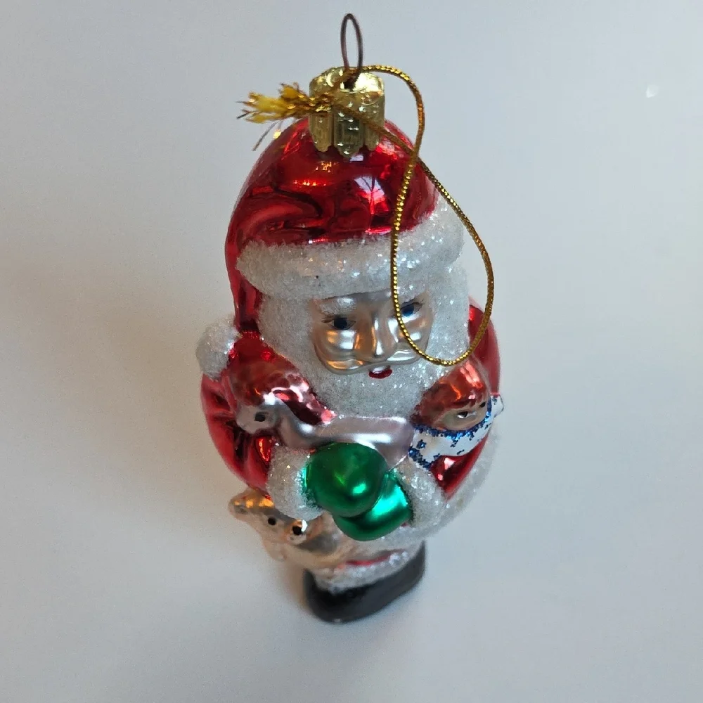 Christmas Ornament Set Of 5 Blown Glass Ornaments